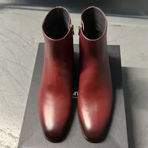 Alfred Dunhill Burgundy Cognac Brown Dark Cherry Red  Leather Duke Ankle Boots 64da9ca9b635f816934f2bb8.jpg main image 2